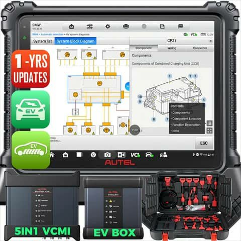 Autel diagnostic tablet kit with VCMI and EV box