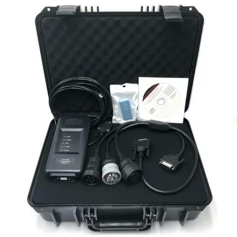 Diagnostic interface kit in a case with cables and disc