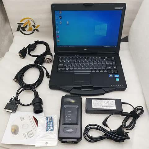 Diagnostic laptop kit: rugged laptop with cables, adapter and disc
