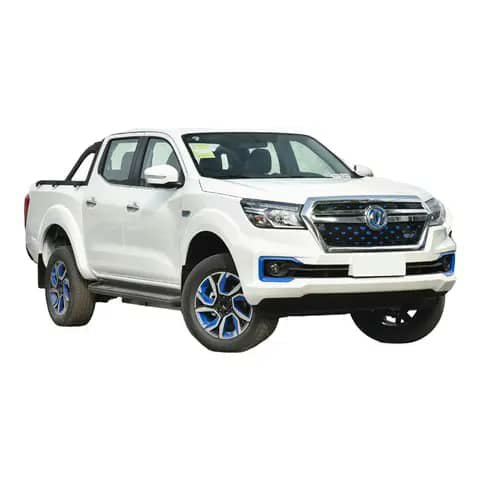 White Dongfeng double-cab pickup, studio shot