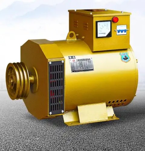 Gold dynamo generator with belt pulley, meter and switch panel