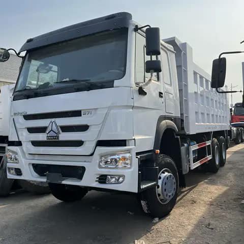 White HOWO dump truck parked outdoors