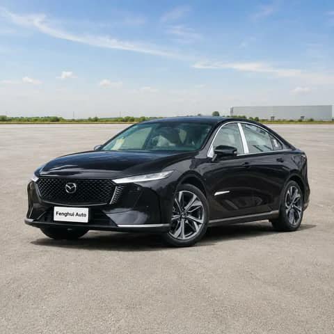 Black Mazda sedan parked outdoors