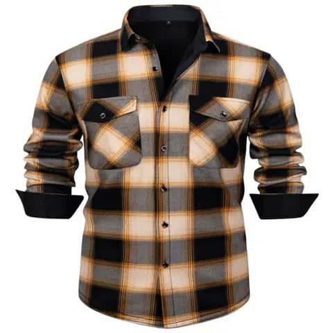 Beige and black checkered shirt