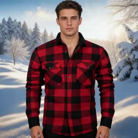 Red and black checkered shirt